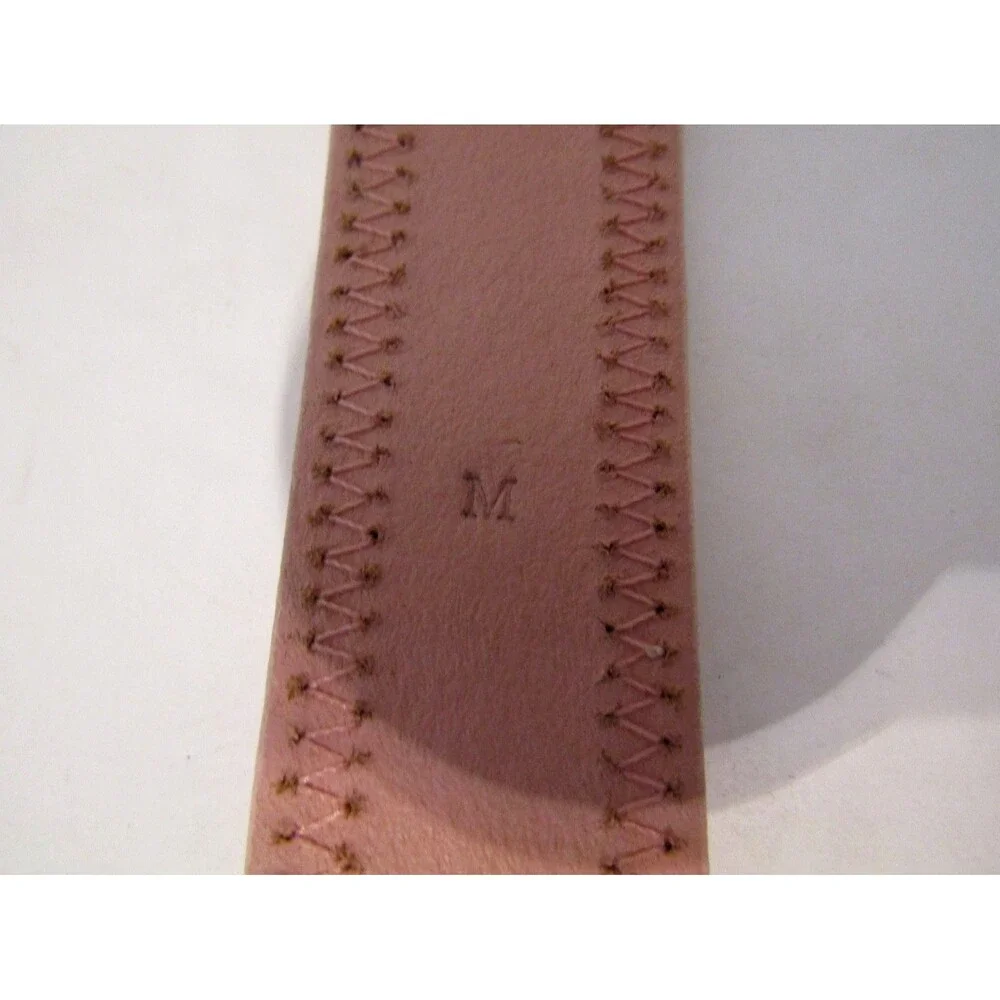 Vintage Izod Pastel Ribbon Leather Belt Pink Rickrack Y2K Preppy 2000s Size M